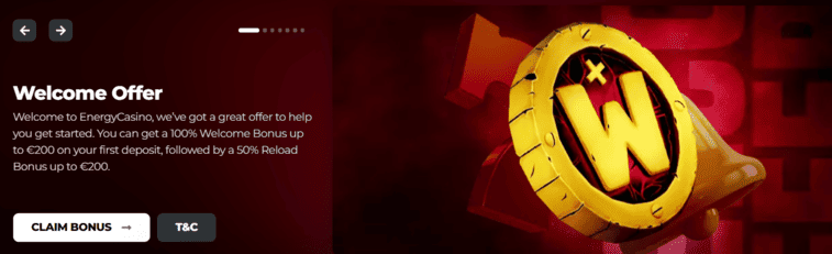 energy welcome bonus